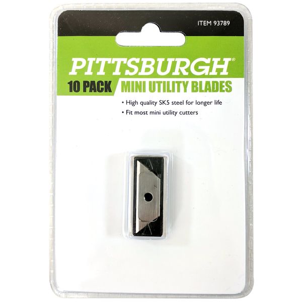 Pittsburgh Mini Utility Knife Replacement Blade 10 Pack, 93789