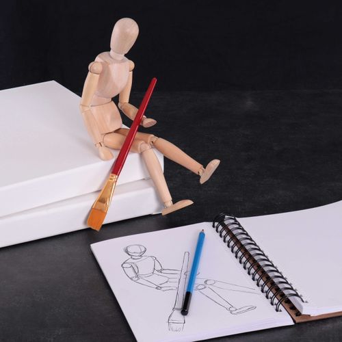 US Art Supply® Wood 12" Artist Drawing Manikin Articulated Mannequin with Base and Flexible Body - Perfect for Drawing The Human Figure (12" Female)