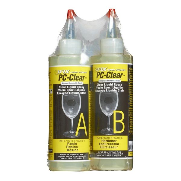 PC Products PC-Clear Epoxy Adhesive Liquid 16oz in Two Bottles Clear 70161