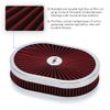 New 12" Super Flow Oval Air Cleaner Set With Washable Red Element & Chrome top