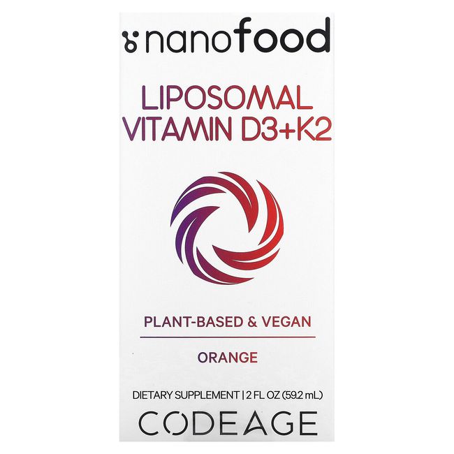 Liposomal Vitamin D3+K2, Orange, 2 fl oz (59.2 ml)