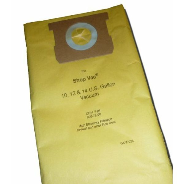 10 Count Shop 10 - 14 Gallon / High Efficiency 770-25 Replacement Paper Filter B