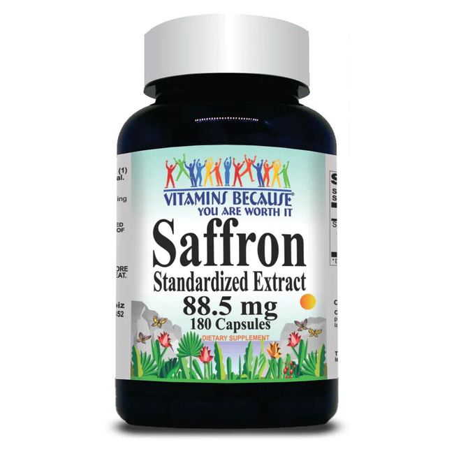 Vitamins Because - Saffron Extract 88.5mg - 180 Capsules EXP 10/2024