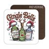 GINgle Bells Drinks Coaster Fun Christmas Mat for Gin Drinker