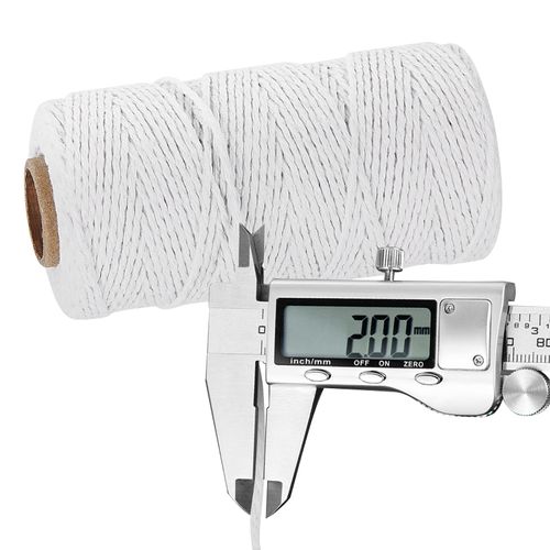 White Cotton Butchers Twine String - Ohtomber 328 Feet 2MM for Crafts, Bakers Twine, Kitchen Cooking Butcher Meat and Roasting, Gift Wrapping