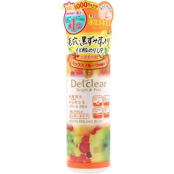 Set of 5 DET Clear Bright &amp; Peel Peeling Jelly Mixed Fruit Scent 180mL Gel Pack Dullness Plant-derived Ingredients Pore Care Skin Care Blackheads Hello Kitty Peeling Gel Mixed Fruit Gentle on Skin Clean Feeling Jelly