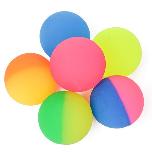 PROLOSO 2.3" Bouncy Balls Glow in The Dark High Bouncing Rubber Ball Bright Pet Toys Pack of 6