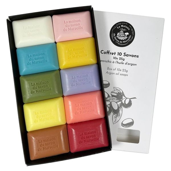 French Soaps - 10 x 25g Argan Oil Fragrances - La Maison du Savon de Marseille