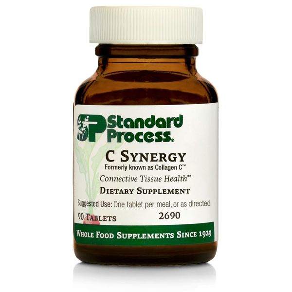 Standard Process C Synergy - Whole Food Immune Support and Antioxidant with Echinacea Purpurea, Rose HIPS, Shiitake, Reishi Mushroom Powder, Buckwheat, and Wheat Germ - 90 Tablets