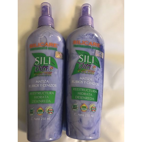 (2) SILICARE Tratamiento Bifase Sili Vita E Color Matiza Rubios Y Cenizos 250ml