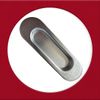 Universal Hardware Oval Pull Finger Recessed Door Handle Recessed Flush Fitting Pocket Insert Sliding Doors (Satin Chrome)