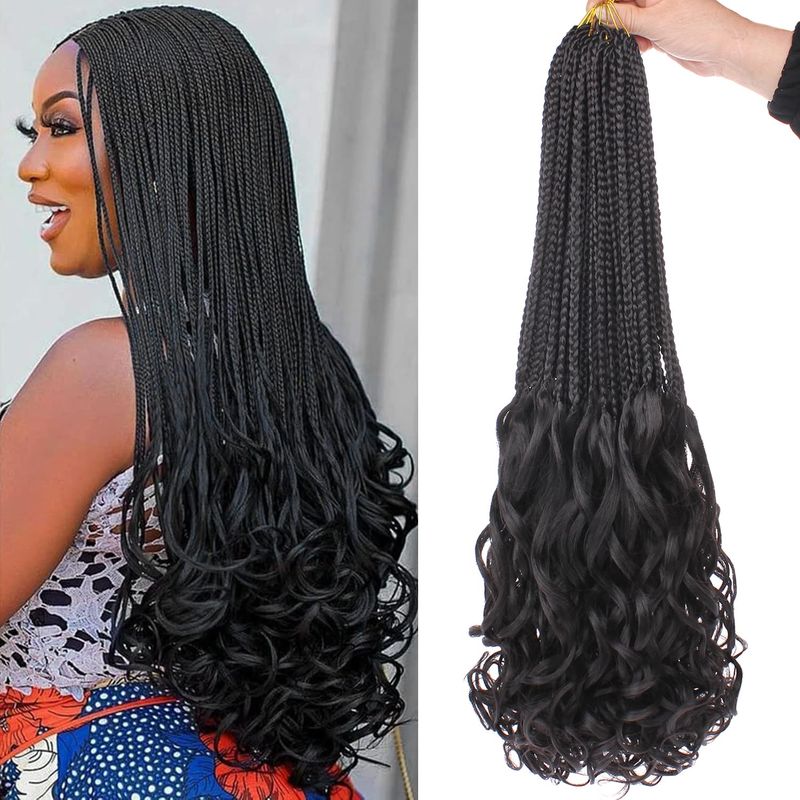 Mscat French Curl Crochet Braids 24 Inch Goddess Box Braids Crochet ...