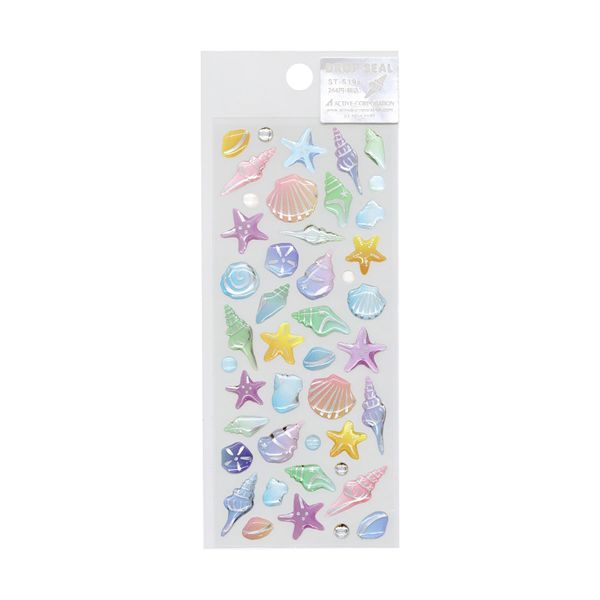 Summer Pattern Drop Sticker [Shell] Drop Sticker Glitter Decoration Cute ST-51