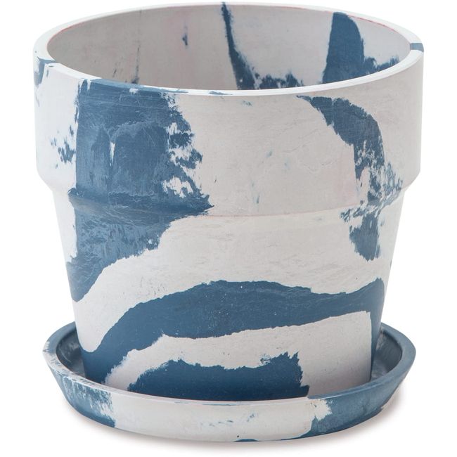 POSH LIVING Urban Plant Pot Milk/Blueberry Size: Approx. φ5.3 inches (13.5 cm), H5.9 inches (12.5 cm), 80987