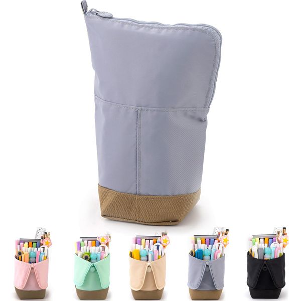 BOZIEE Telescopic Pencil Case 2-in-1 Stand Pencil Case for Girls Shake Penal for Teenagers School Pencil Case Gift for School & Office, gray, PENCIL CASE