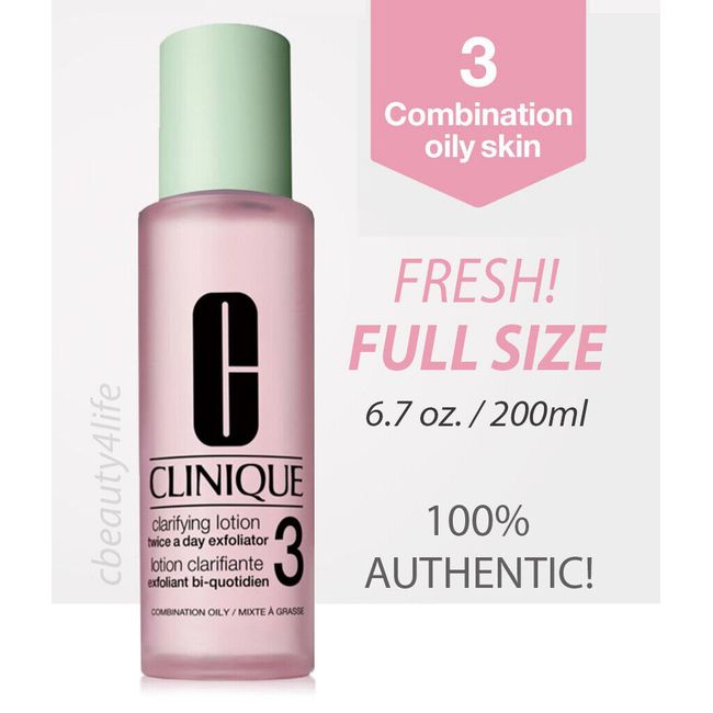 Clinique Clarifying Lotion 3 Combination Oily Skin 6.7 oz. / 200 ml - FRESH!