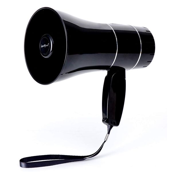 japomizuno Bullhorn/Rechargeable Megaphone speaker with 240's Recording,Siren,U-Disk Player,Rechargeable Battery Included (Black)