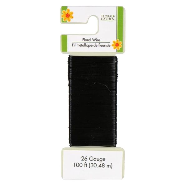 Floral Wire 26 Gauge 100ft (30.48 m) (Black)