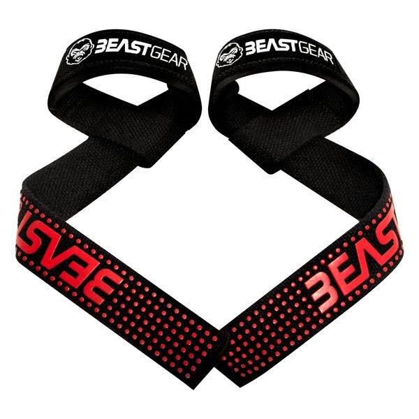 Beast Gear Weight Lifting Straps - Professional, Padded Gym Wrist Straps w/Advanced Gel Grips