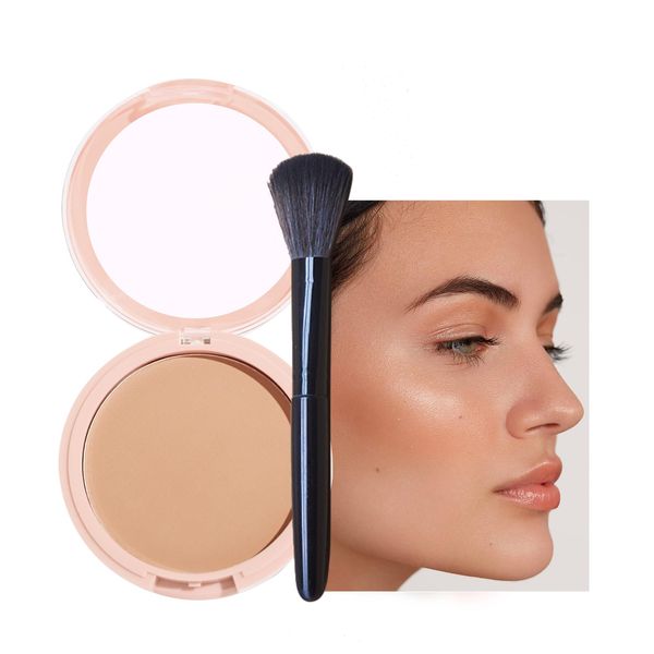 Setting Powder, Face Powder,Pressed Setting Powder Translucent, Baking Powder Makeup,Make-Up Powder,Collection Powder,Brush Long Lasting,Matte Finish Natural Colour-Correcting,As Gift for Someone