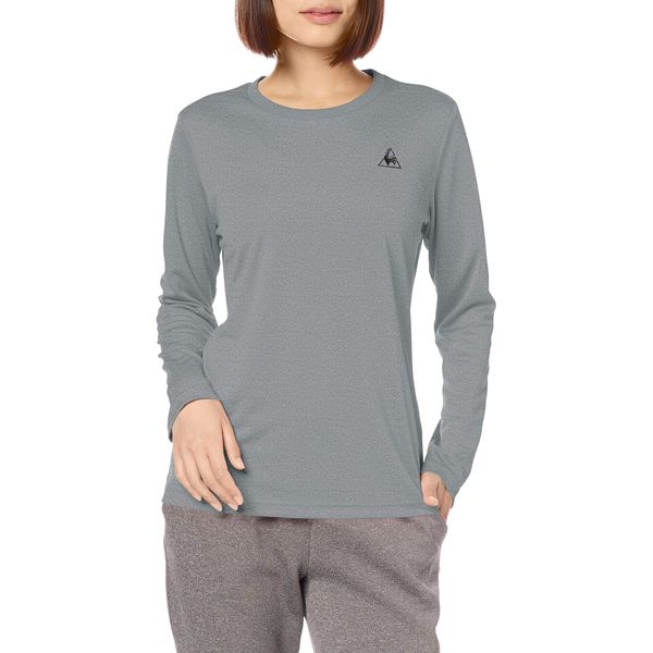 Le Coq Sportif Women's Long Sleeve T-Shirt, Sweat Absorbent, Quick Drying, Stretchy, Single Logo, Training, UV Protection, UPF 15, Inner Wear