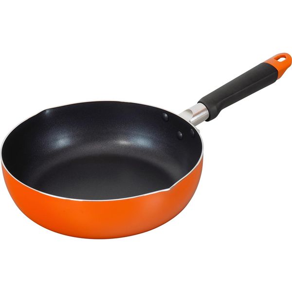 Wahei Freiz RB-2974 Deep Frying Pan, Easy to Use Everyday, 9.4 inches (24 cm), Fluorine Resin Processing, PFOA Free, For Gas Fire Use