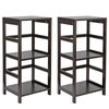 Set of 2 Home Furniture 3-Tier Espresso Shelf Rack Storage Organizer Entryway