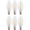 6- C26 LED Replacement Light Bulbs for Electric Candle Lamps, E12 Base 0.7w 120v