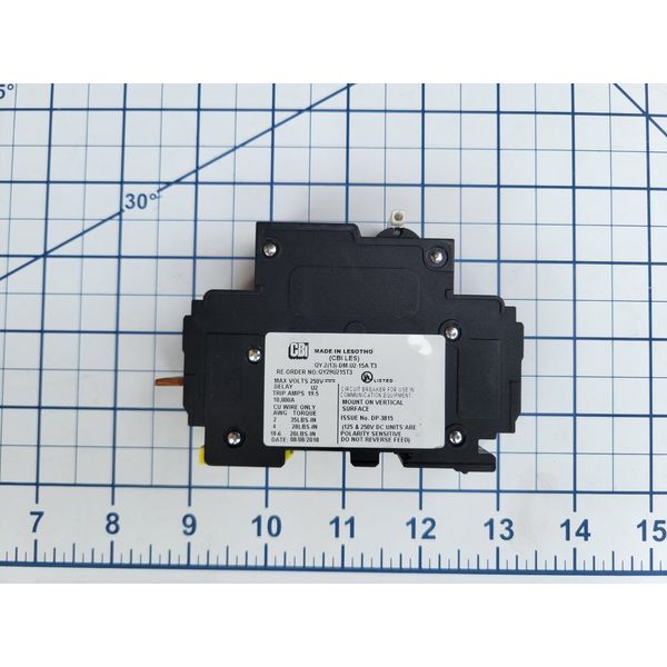 MIDNITE SOLAR MNEPV15-300 CIRCUIT BREAKER 15A 300VDC 1-POLE DIN MOUNT, w1t,w2t
