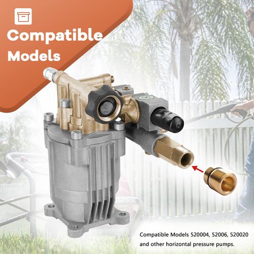 7110264 Pressure Washer Pump Water Outlet Fitting, M20 to M22 Water Outlet Connector for Simpson Technologies Axial Cam Pressure Washer Pumps - 2 Pack
