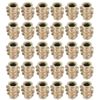 sourcing map Furniture Threaded Insert Nuts Zinc Alloy Hex-Flush M4 Internal Threads 10mm Length 30pcs