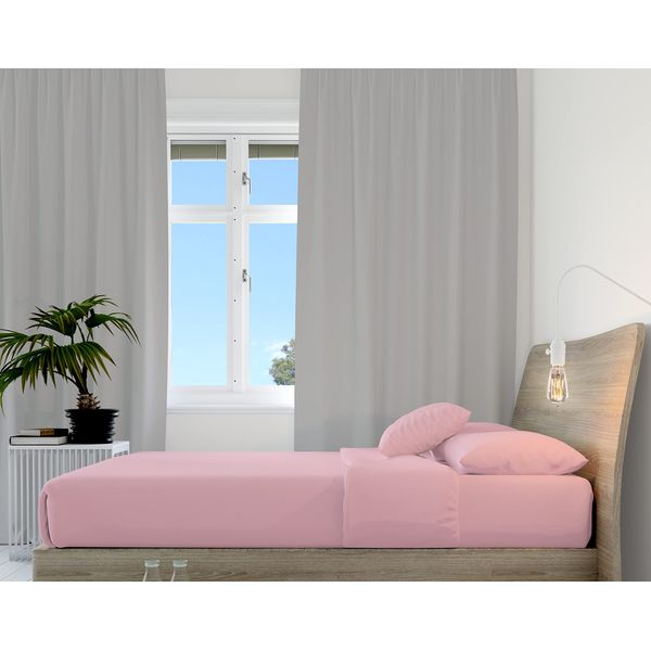 Hometex Microfibre Fitted Sheet - 4ft Double, Pink