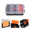 Storage Organizer, Hardware Tools Organizer Box Small Parts Storage Box with 9 Compartment Two Layer, Plastic Hardware Case for Screws, Nuts, Nails,