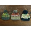LOUDelephant Hand Knitted Wool Beanie Bobble Hat - Navy Cream