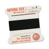 GRIFFIN 100% Natural Silk Beading Cord String Thread - Black - 5 Packs - Size 0.60mm