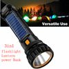 Solar/USB Rechargeable 1000 Lumens LED Flashlight, with Emergency Strobe Light