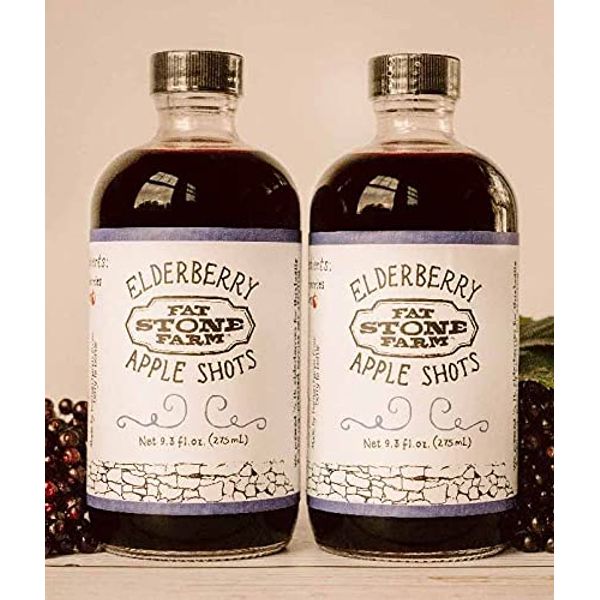 Fat Stone Farm Elderberry Apple Shots 2x 9.3 fl. oz bottles (New)