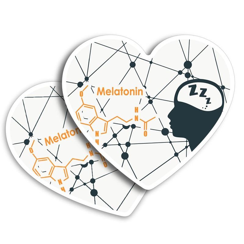 2 x Vinyl Stickers 7.5 cm - Heart Shape Melatonin Sleep Hormone ...