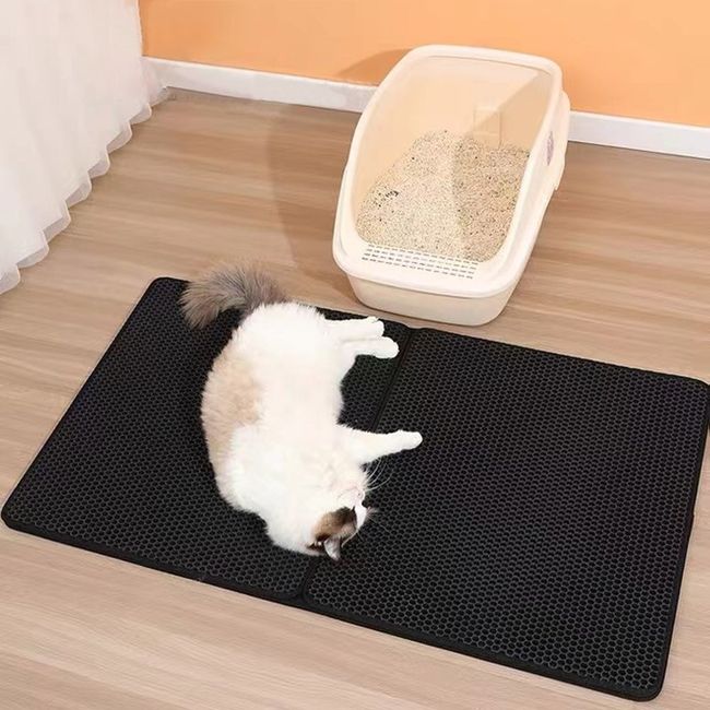 Pet Cat Litter Mat Double Layer Pet Litter Box Mat Easier To Clean