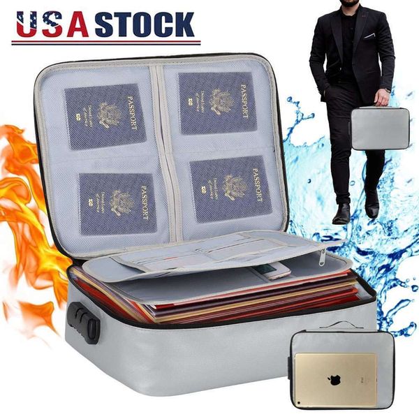 Fire Proof money Bag With Lock Fireproof Document Pouch Waterproof Safe Cash New