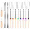 32" Extendable Telescoping Marshmallow Hot Dog Fork Skewers  Roasting Sticks Set