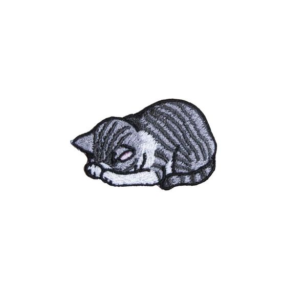 Iron Patch Embroidered Animal Cat (5, Mackerel White)