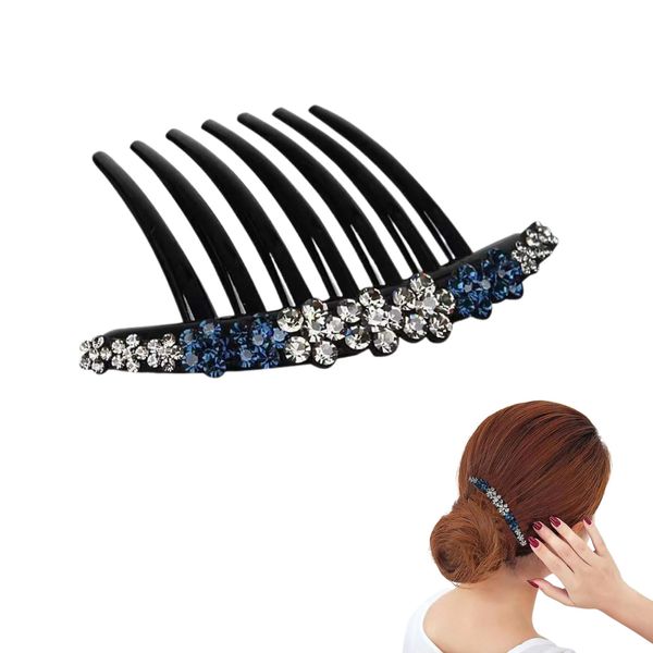 EZ PEACH Rhinestone Hair Comb DE Ball Wrap Butterfly Flower Flower Flower Arrangement Recommended for Beginners Glitter Barrette, Crystal Evening Roll Comb (Flower 10)