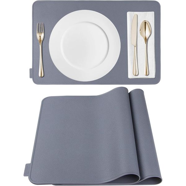 Silicone Placemats, Placemats for Dining Table Set of 2 Non Slip Heat Resistant