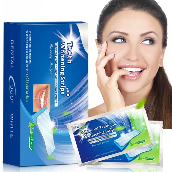 Zahnaufhellung-Streifen - Bleaching Stripes Set - White Stripes - Zahnbleaching - professionelles Bleaching für weiße Zähne - effektives Zahnpflege-Kit – Teeth whitening Kit - 56 Stück