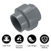 sourcing map 2 Pcs 2" Union PVC Coupling Pipe Fitting (Socket x Socket) PVC Slip Union Coupling Adapter Schedule 40, EPDM O-Ring, Grey