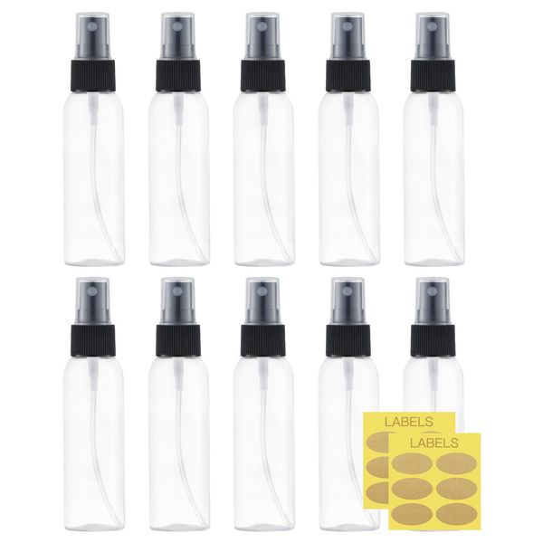 2oz Small Spray Bottles 10 Pack Plastic Fine Mist Atomizers for Travel