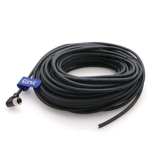 Eonvic Industrial M12 5 Pin Female Aviation Sensor Connector Electrical PVC Cable Right Angle 30M