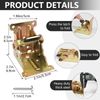 4 Pack Folding Brackets, Self-Lock Hinge with Screws for Folding Table Legs, Lock Extension Support Bracket Bed Legs, Gold