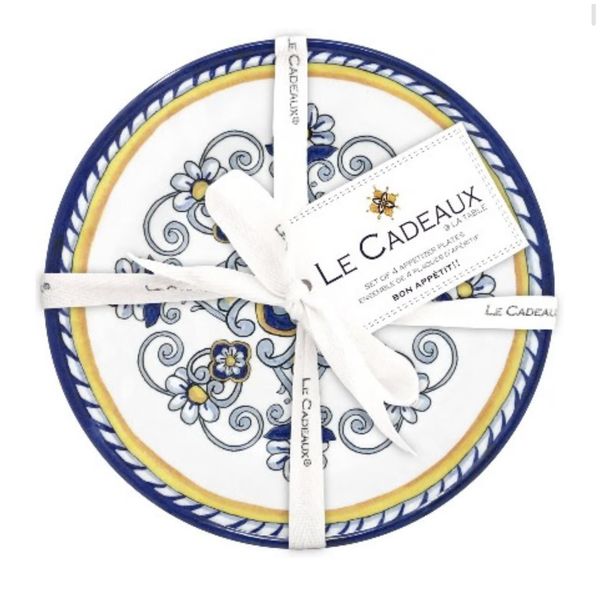 Le Cadeaux Sorrento 4-Piece Melamine Appetizer Plates Set